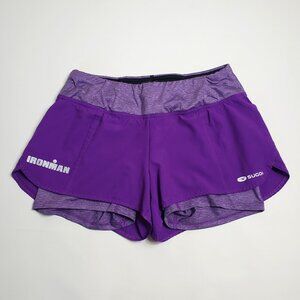 Sugoi Ironman Verve Short Womens Small Purple Athletic Polyester Spandex Lining
